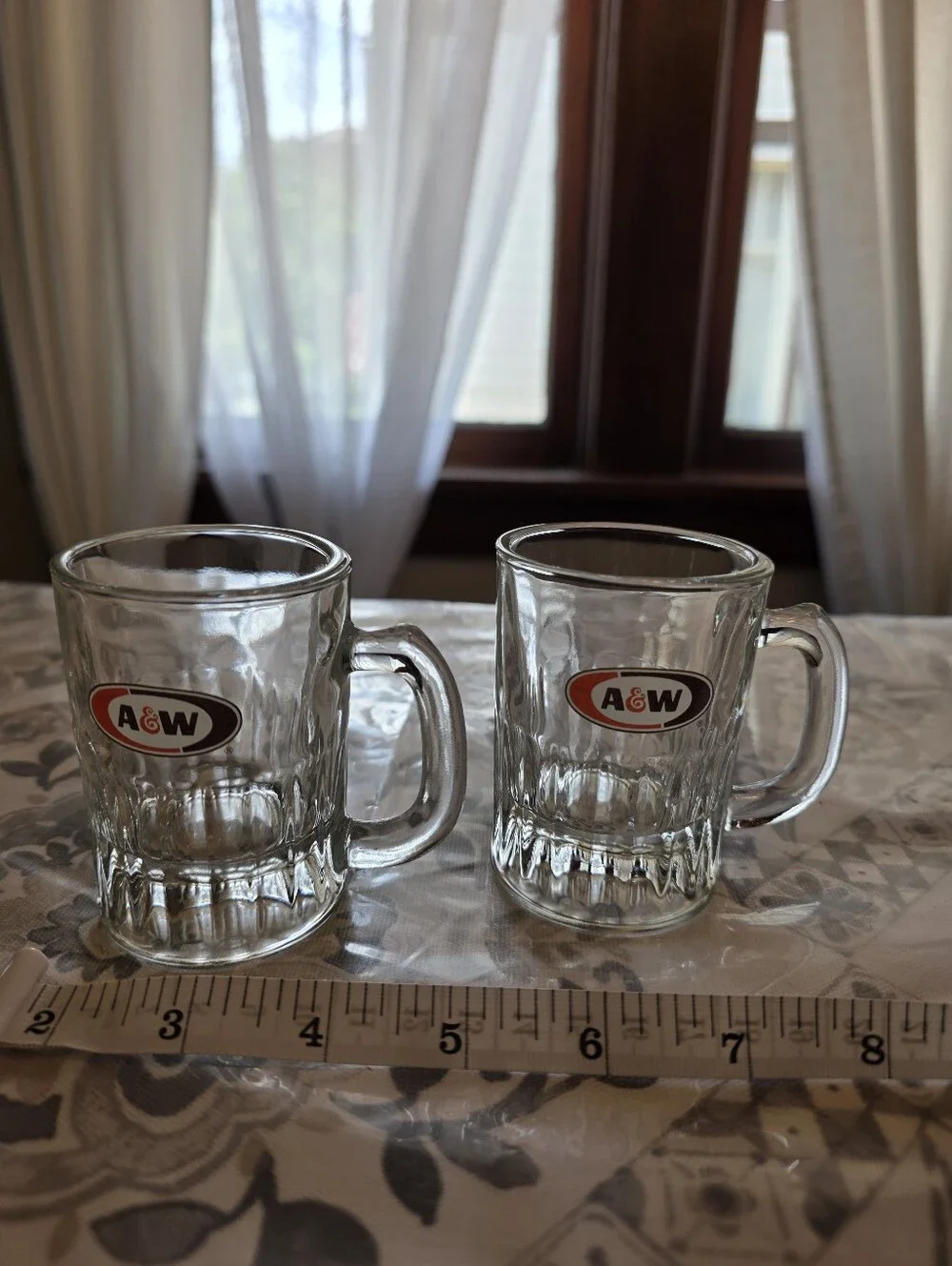 A&W Root Beer Vintage Mini Glass Mugs Set of 2.3/8 - 3.25